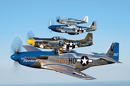 Mustang P-51s in the air