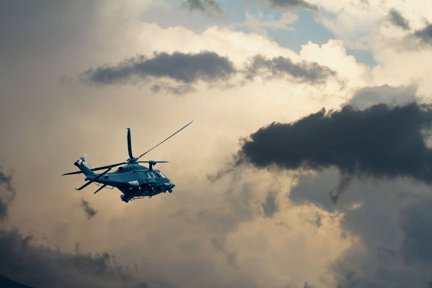 Helicopter flying