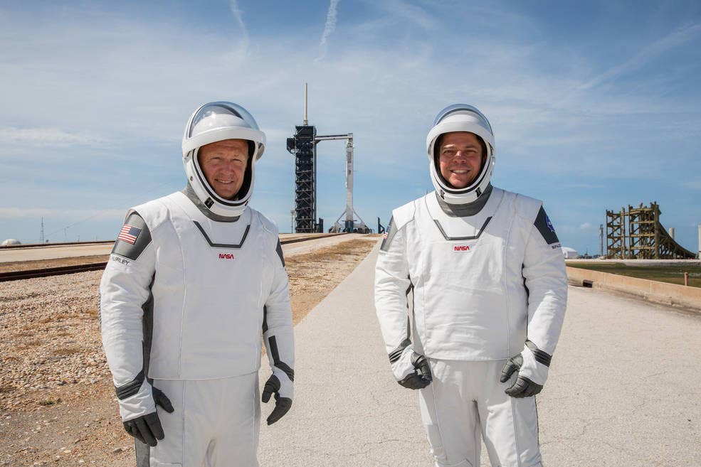 NASA astronauts Douglas Hurley (left) and Robert Behnken (right)