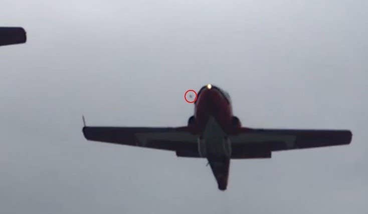 Video shows a possible bird strike with a Snowbird.
