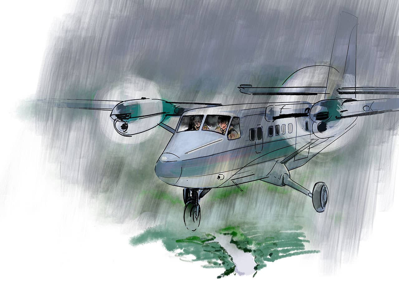 An Electrical Fire Over The Jungle In The Rain. Illustration by Gabriel Campanario