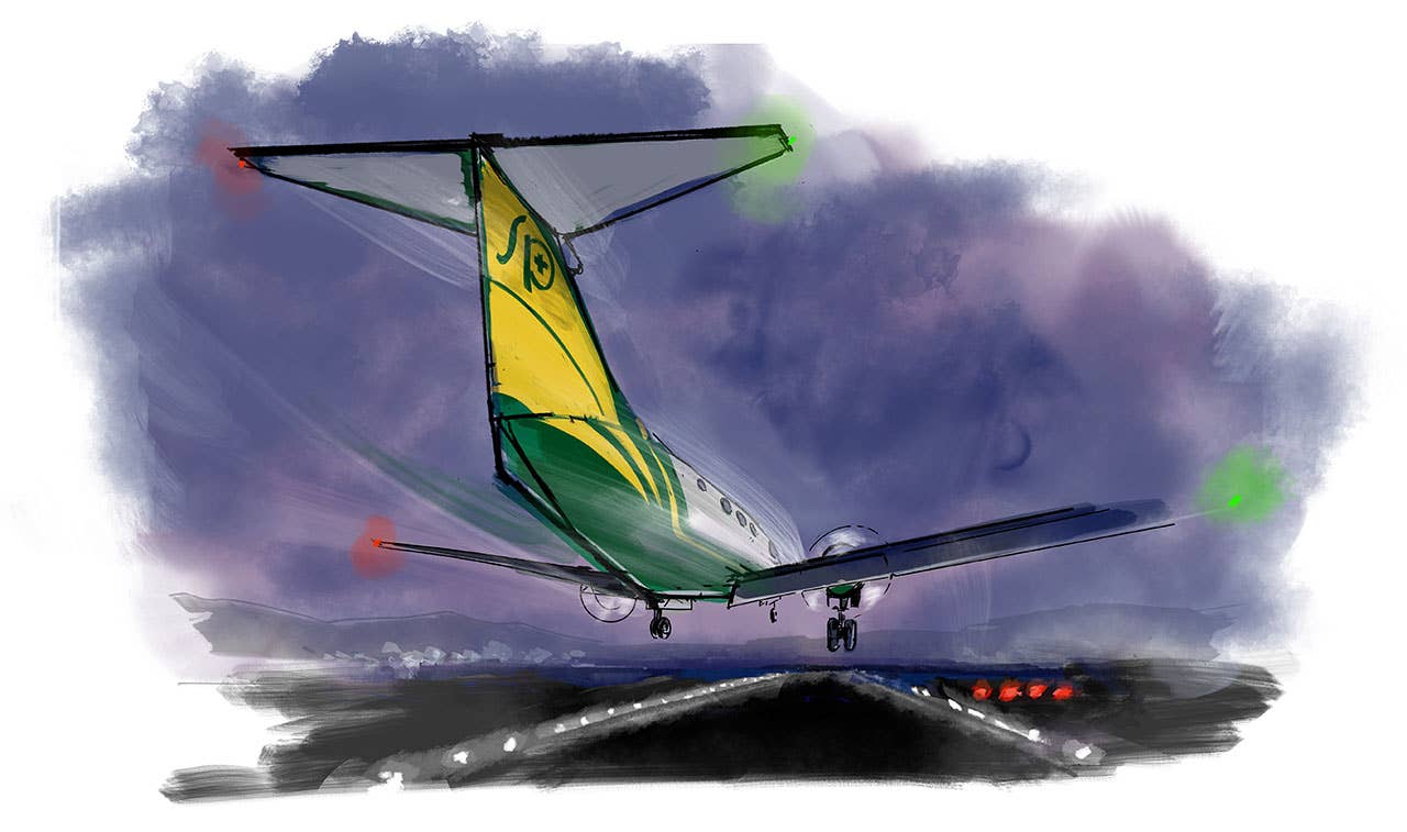 A day in the life of a med flight pilot. Illustration by Gabriel Campanario