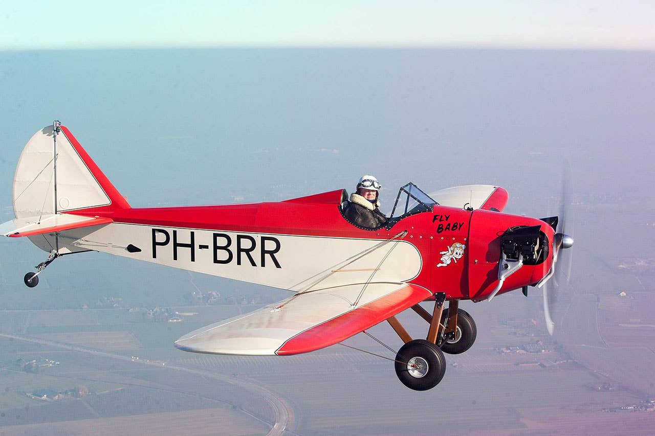 A Dutch registered Bowers Fly Baby in flight. Photo Jeroen Komen via Wikimedia Commons