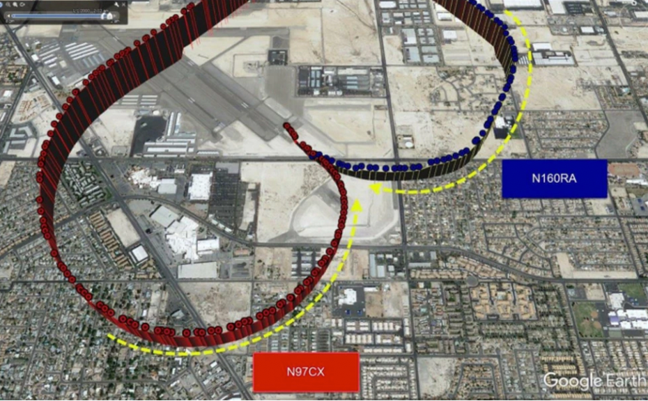 Las Vegas Mid-Air Flight Path