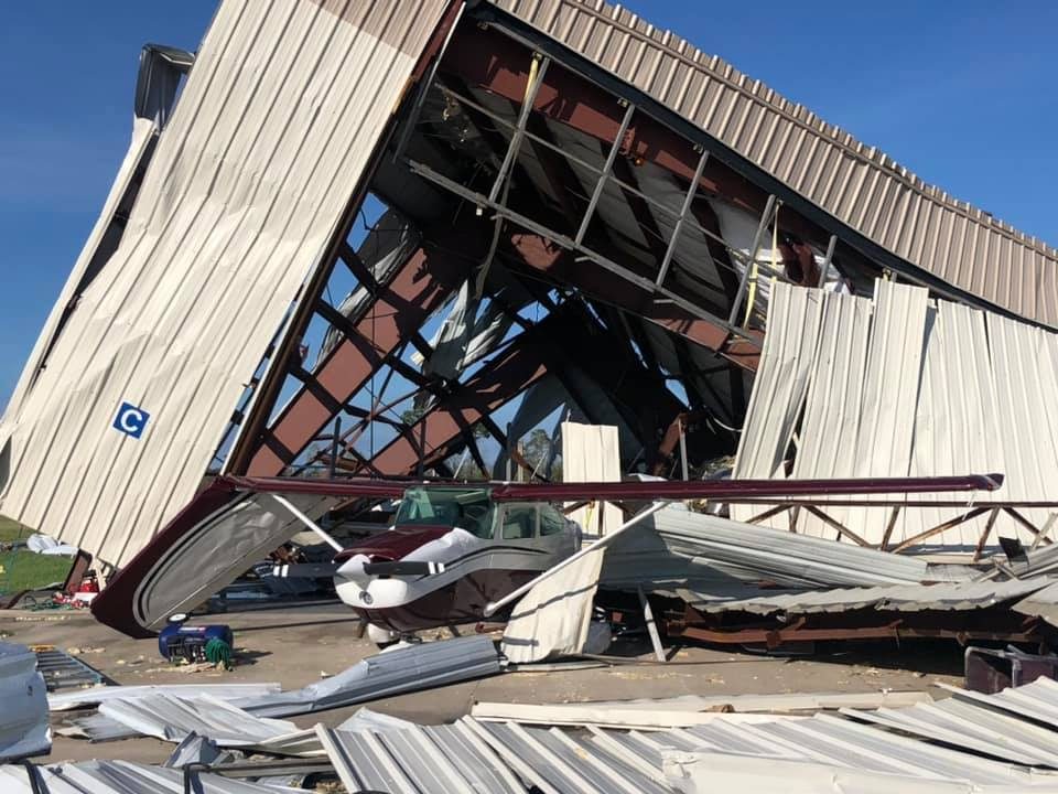 Hurricane Laura damage at Southland Field