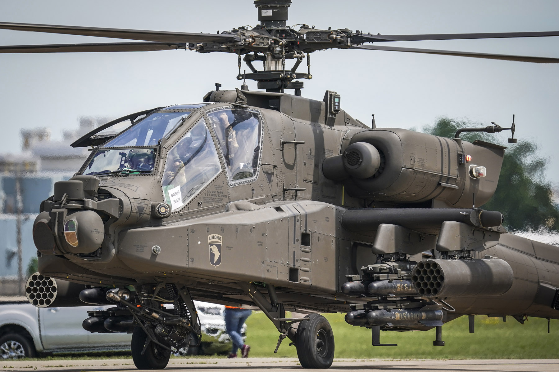 An AH-64E Apache helicopter